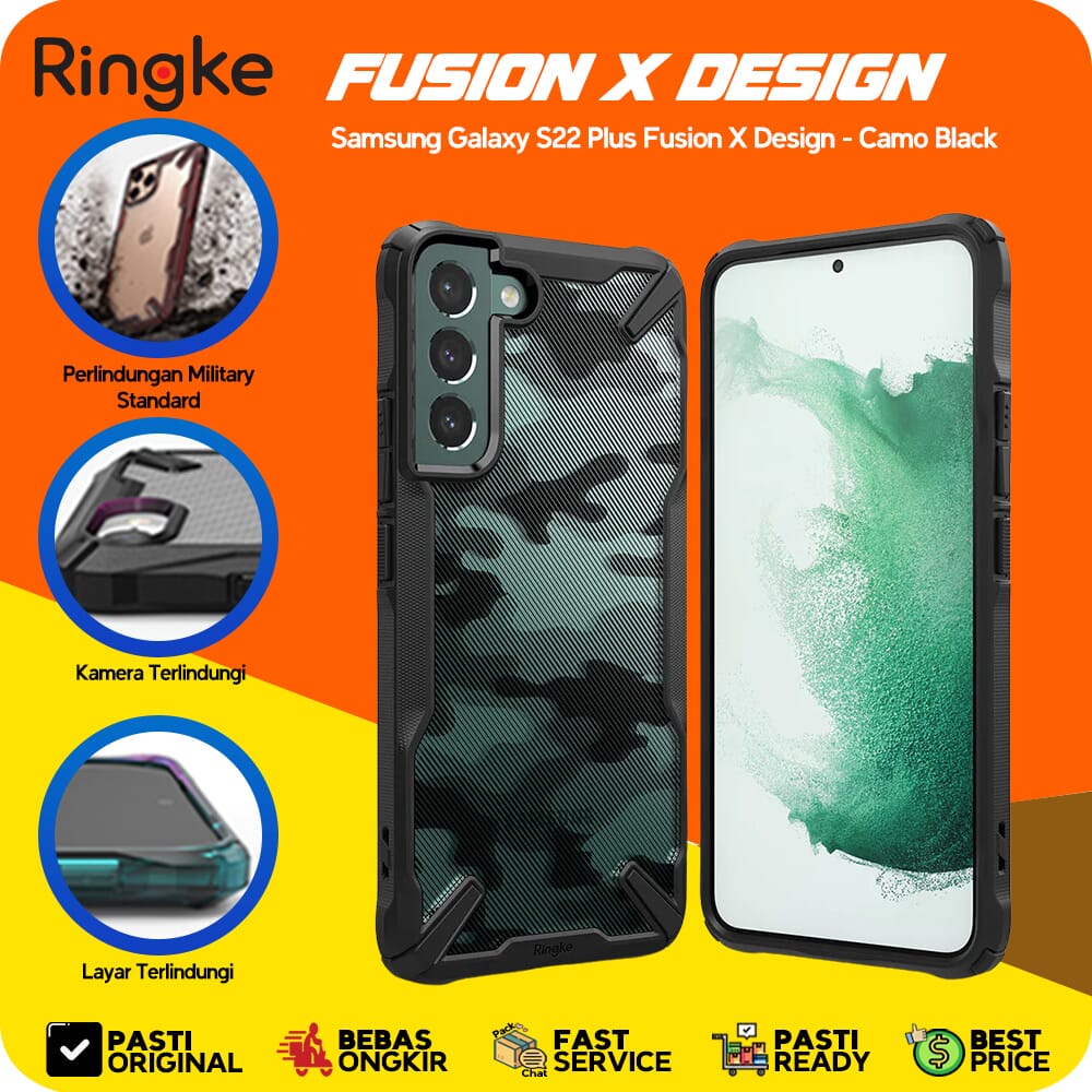 Ringke Galaxy S22 Ultra S22 Plus S22 Fusion X Anti Crack Military Slim - S22Plus-Camo