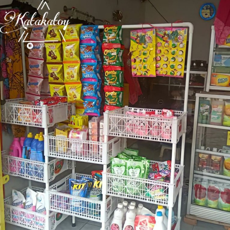 . TRADE Rack Stall Rack ชั้นวางตะกร้าซ้อน ชั้นวางชิกิ ชั้นวางขนม ชั้นวางขนม