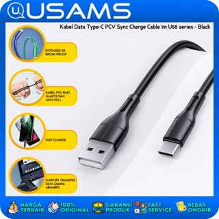 Usams สายชาร์จซิงค์ข้อมูล Micro USB U68 สีดํา