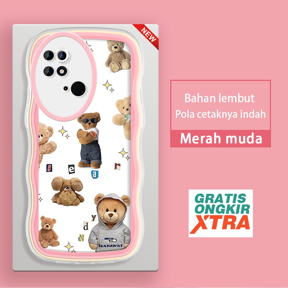 Xiaomi MI POCO C40 X3 M5 M5S M3 M3 F4 Pro GT NFC 5G Case Cool Brown Bear Kesing hp cassing jelly acc