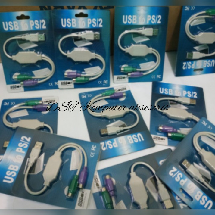 USB เป็น PS2 CONVERTER อะแดปเตอร์แปลงเมาส์คีย์บอร์ดพอร์ต USB เป็น PS2