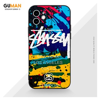 GUMAN เคสไอโฟน เคสซิลิโคนนุ่มกันกระแทกน่ารักตลก เคสโทรศัพท์ สีดำ ผู้ชาย Compatible for iPhone 15 14 13 12 11 Pro Max SE 2020 X XR XS 8 7 6 6S Plus พลัส XYM1795