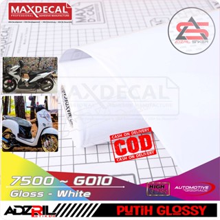 Scotlet Maxdecal เคลือบเงา สีขาวแวววาว 7500- G010 สก๊อตเล็ตรถจักรยานยนต์ สก๊อตเล็ตรถ ตู้ปลา สก๊อตเล็ตเคลือบเงา สติกเกอร์มันวาว สติกเกอร์กันรอยขีดข่วน สก๊อตเล็ตสีขาว สก๊อตเล็ตสีขาว รูปลอกโลหะ Te Body