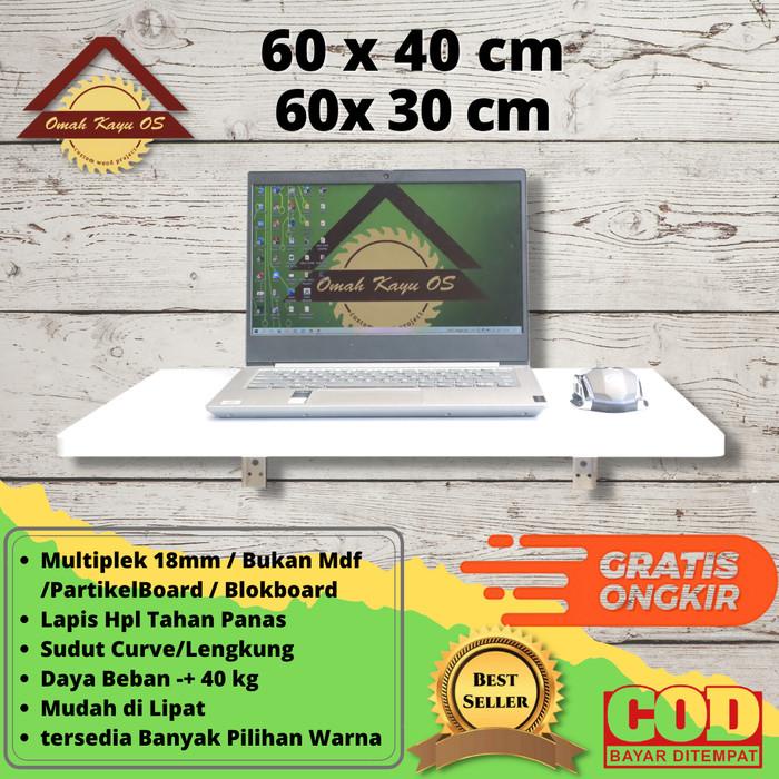 โต๊ะพับติดผนัง 60X40 / 60X30 โต๊ะแล็ปท็อป โต๊ะเขียนหนังสือ โต๊ะอเนกประสงค์