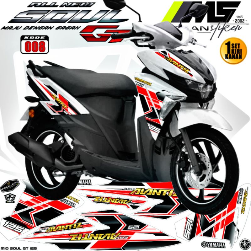 สติ๊กเกอร์รูปลอก Striping Variation Mio Soul Gt 125 2015-2023 ใหม่ Yamaha Mio Soul Gt 125 Led Yamaha