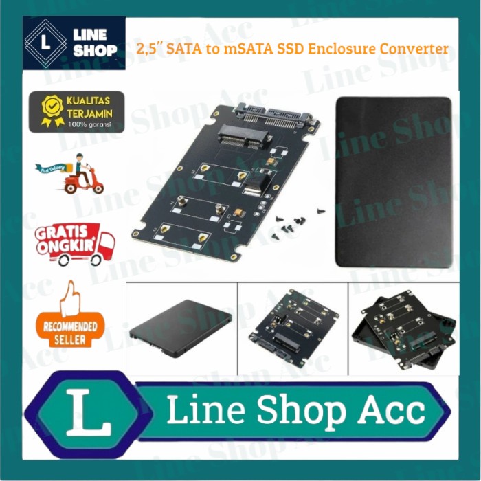 Sata Case Msata To Sata 2.5" Box Casing Converter