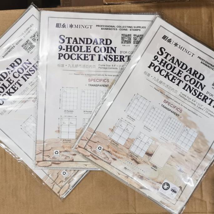 Mingt 12 Pocket Clear Coin Holder Capsule Refill กระเป๋าใส