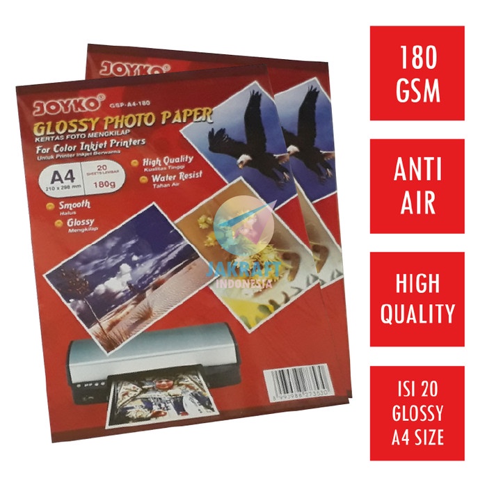 กระดาษภาพถ่ายหนา Joyko A4 180 Gr Gsm Gram Coral Glossy กระดาษภาพถ่าย