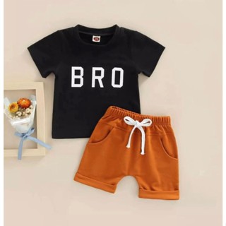 8.8.8 ลดราคา BRO Motif เสื้อยืด สําหรับเด็กผู้ชาย อายุ 1-6 ปี,.,.,.,..,