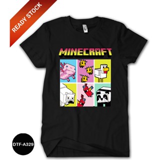 เสื้อยืด ผ้าฝ้าย ลาย Minecraft 24s DTF-A329 สําหรับเด็ก