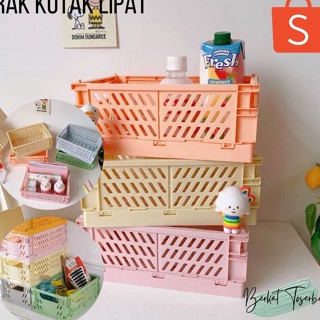 [ราคาถูก] ตะกร้าพลาสติก พับได้ อเนกประสงค์ สําหรับเก็บของ