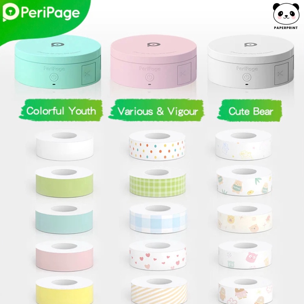 โปรโมชั่นจํากัด PERIPAGE L1 Mini Thermal Printer Sticker Waterproof Sticker Label