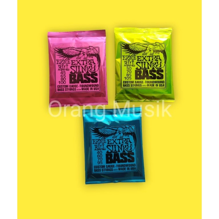 น่าสนใจ!.. Ernie Ball 4 String Bass Strings ขนาด 040/095, 045/100, และ 050/105 - นําเข้า Ernie Ball 
