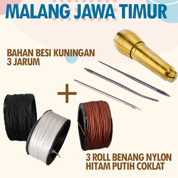 NEEDLE + THREAD SET Canvas Leather Shoe Sole Sewing Tool ซ่อมรองเท้า
