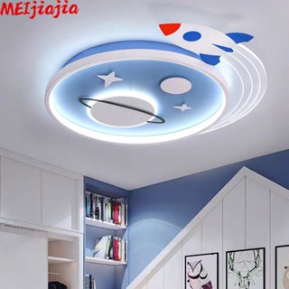 Meijiajia โคมไฟเพดาน LED รูปจรวด สร้างสรรค์ สําหรับห้องนอนเด็ก