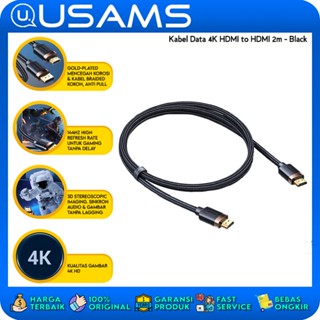 Usams สายเคเบิลข้อมูล 4K HDMI เป็น HDMI 2 เมตร