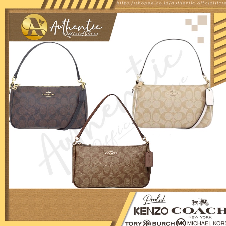 8🌹azh5-e Coach Top Handle Pouch Signature Women 's Shoulder Bag Handbag 36674 TNC