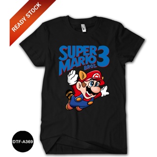 เสื้อยืด ผ้าฝ้าย พิมพ์ลาย Mario Bros 24s DTF-A369 สําหรับเด็ก