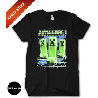 เสื้อยืด ผ้าฝ้าย ลาย Minecraft 24s DTF-A419 สําหรับเด็ก