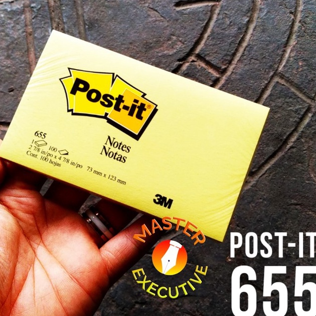 9RPNT 3M Post-it Notes 655 Canary Yellow USA - 73 มม. x 123 มม. 3M-3 E52