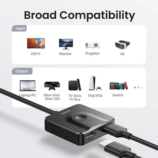 【ใหม่】UGREEN สวิตช์แยก HDMI 2 พอร์ต 4K 60Hz สําหรับสวิตช์ Xbox PS4 มอนิเตอร์ กล่องทีวี พร้อมสาย HDMI 1 เมตร