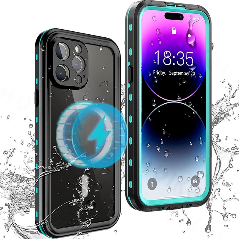 IP68 เคส iPhone 14 Plus 14 Pro MAX 13 Pro MAX 13 Mini 12 Pro 11 Pro MAX X XS MAX XR 7 8Plus 6 6s Plus โทรศัพท์มือถือ กันน้ํา กันกระแทก สําหรับ