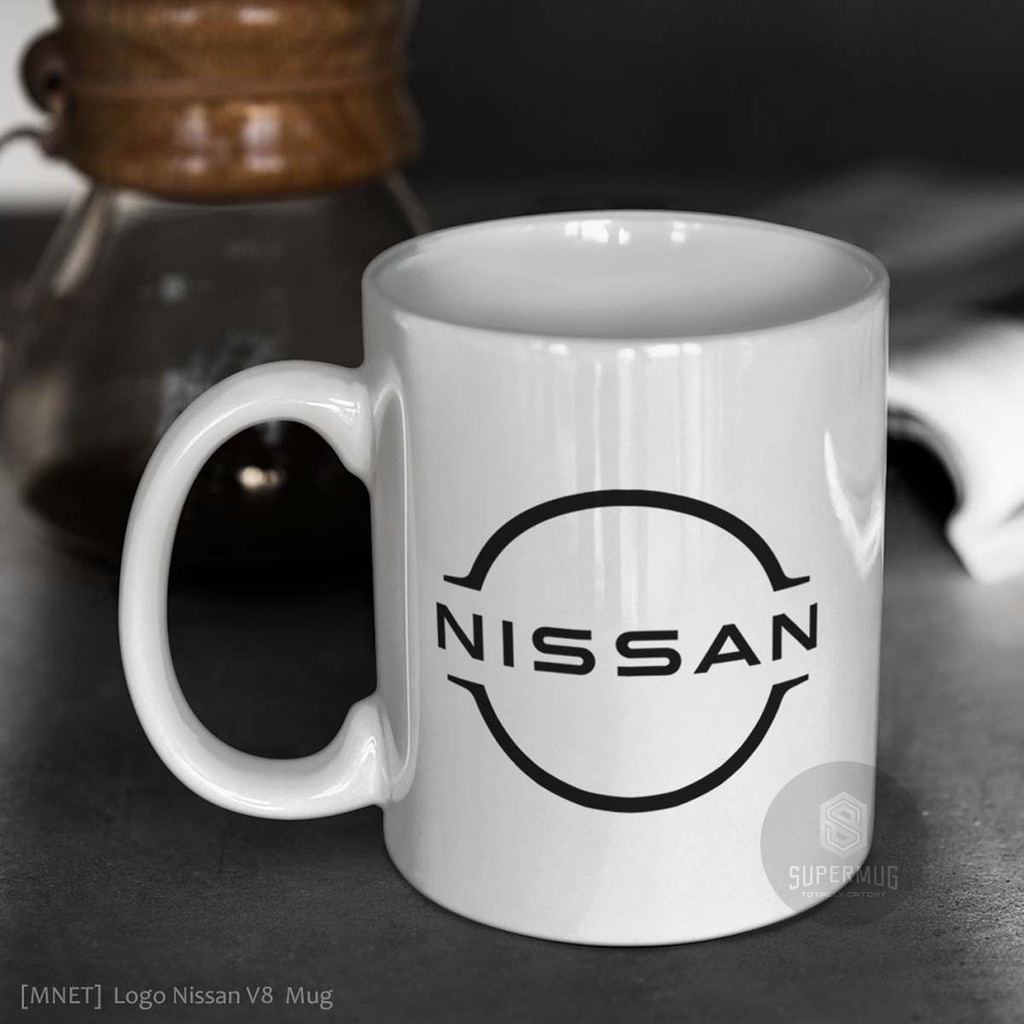 Nissan V8 Symbol Mug Glass โลโก้รถ ไอคอนถ้วยเซรามิก