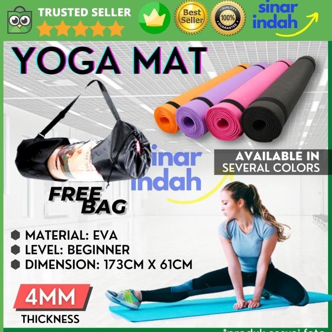 เสื่อโยคะ เสื่อโยคะ Eva 4 มม. พรมฟิตเนสยิมฟองน้ํา Bonus Bag