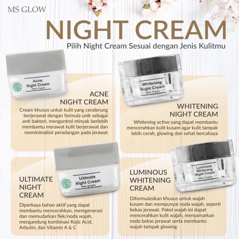. MS GLOW NIGHT CREAM/ ORIGINAL MS GLOW NIGHT CREAM