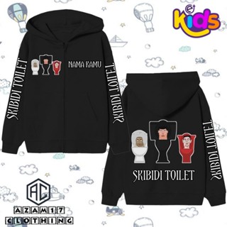 เสื้อแจ็กเก็ต มีฮู้ด แต่งซิป ลายเกม Skibidi Toilet Free Your Name แฟชั่นสําหรับเด็กผู้ชาย และเด็กผู้หญิง