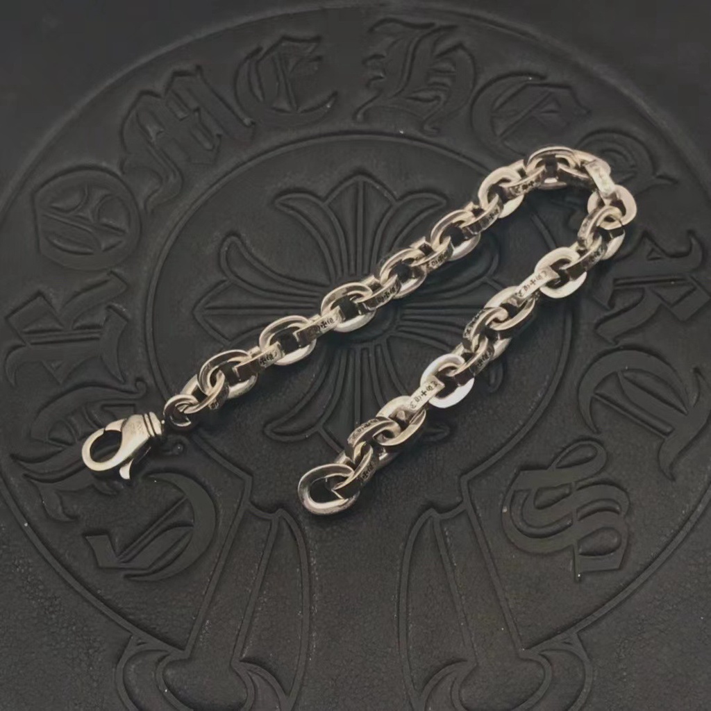 Chrome HEARTS สร้อยข้อมือเงินสเตอร์ลิง 925 ลายตัวอักษร สไตล์พังก์ร็อค วินเทจ เครื่องประดับ สําหรับงานปาร์ตี้