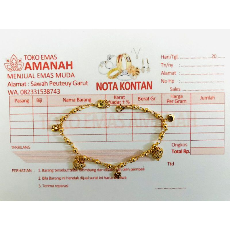 MUST HELLO KITY ผู้หญิง ANKLE BRACELET LIGHT GOLD 88.9K 10GRAM