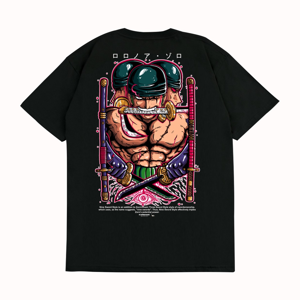 KRMK เสื้อยืด Unisex Distro เสื้อ One Piece อะนิเมะภาพ RORONOA ZORO ASHURA ENMA