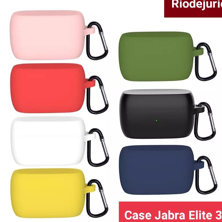 พร้อม!. เคสซิลิโคนป้องกัน Jabra Elite 3 Casing Case + Carabiner JabraElite 3 Tws
