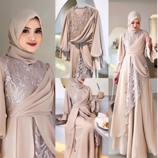 Gamis TERBARU MELISA DRESS BC M L XL XXL LD 110 ซม. วัสดุที่เป็นมิตร BABYDOLL DGAMIS ชุดเดรส สไตล์หรูหรา หรูหรา หรูหรา ผู้หญิง จัมโบ้ สีเทา มอคก้า มุสลิม เสื้อผ้าผู้ใหญ่ ผู้หญิง รุ่นเรียบง่าย ล่าสุด