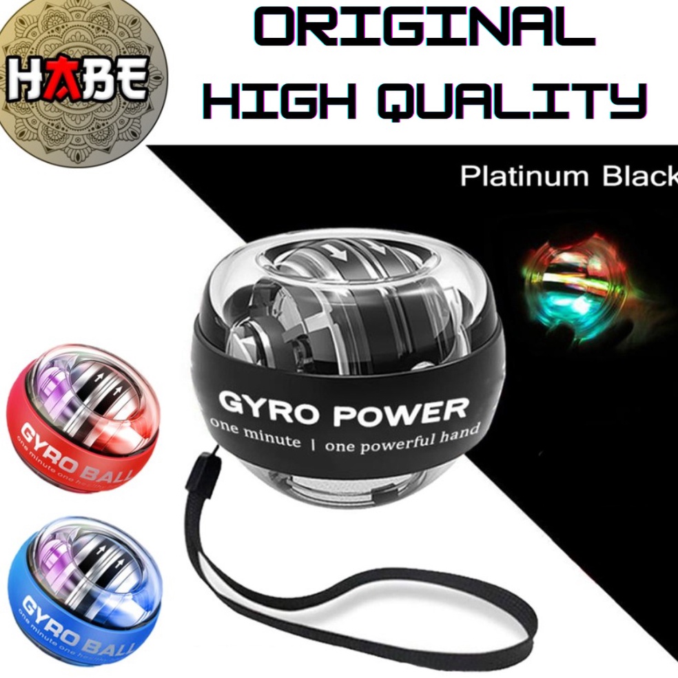 ร้อน.. HABE Gyro Ball Spinner Powerball โลหะ LED Auto Starter Hand Gym