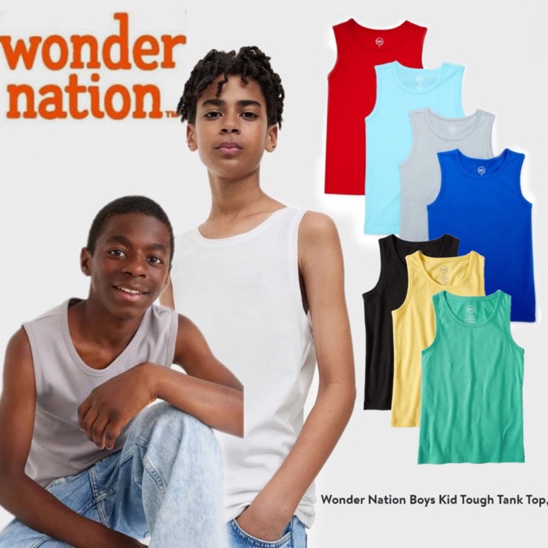 เสื้อกล้าม Tanktop Boys 4-16 ปี Tengtop Boys Undershirt Boys Kutung เสื้อยืดผู้ชาย Wonder Nation Tan