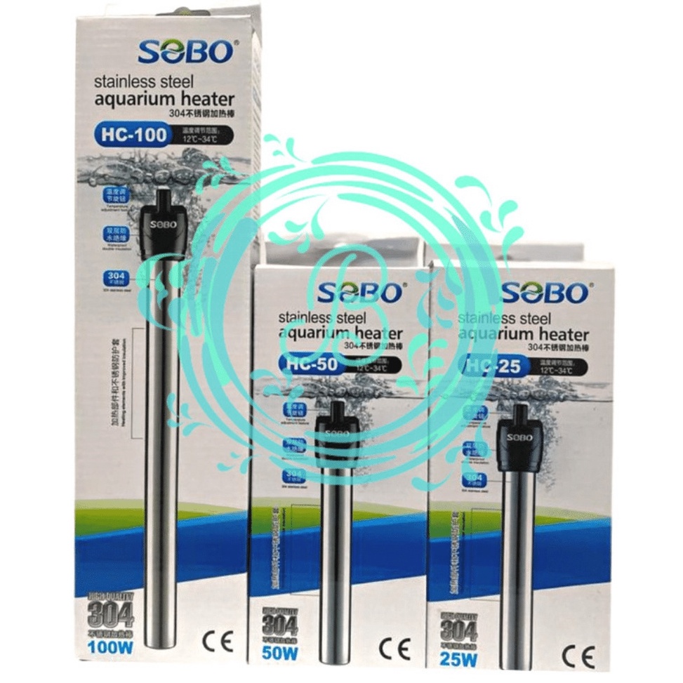 จัดส่งทันที SEND Sobo เครื่องทําความร้อนสแตนเลส 25 50 100 วัตต์ 25W 50W 100W Anti Shatter Hiter Sten