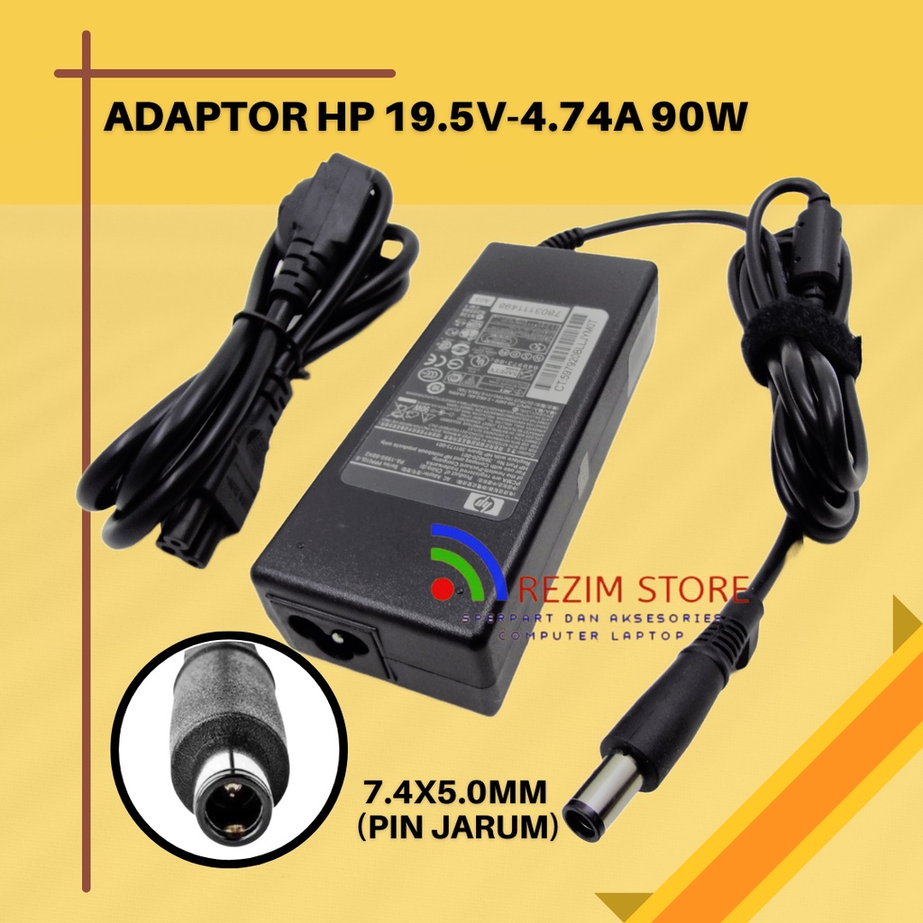 อะแดปเตอร์ไฟ AC 90W 19V 4.74A 7.4x5.0 มม.อะแดปเตอร์ HP Compaq 6530B 2560P 8450p CQ40 Pavilion DV3 DV