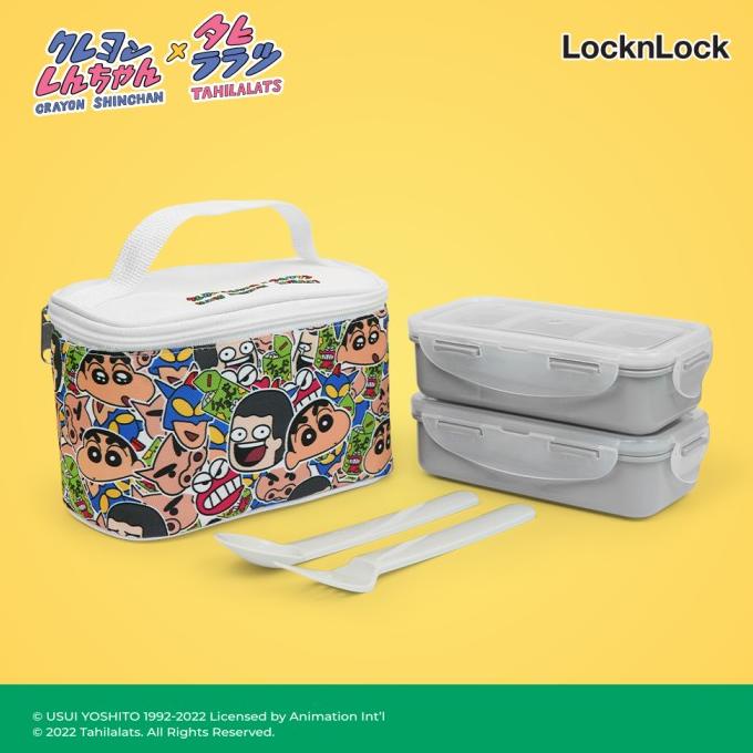 Locknlock Lunch Box Set Crayon Shinchan X Tahilalats - สีขาว