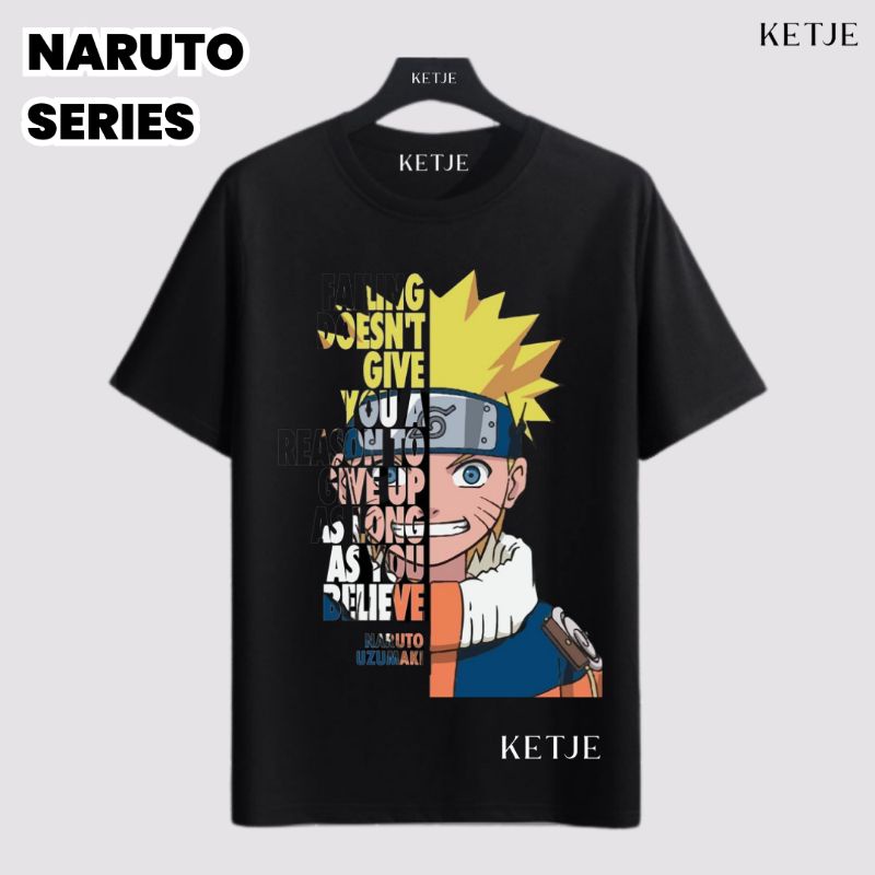 Naruto Uzumaki Premium Anime Manga Series เสื้อยืดผู้ชายและผู้หญิง 1 | Distro เสื้อยืดสําหรับผู้ชายแ