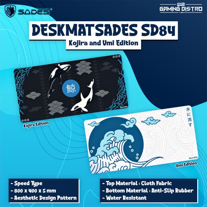 Padko Deskmat Sades Sd84 Kujira & Umi Edition - ประเภทความเร็วกันน้ํา