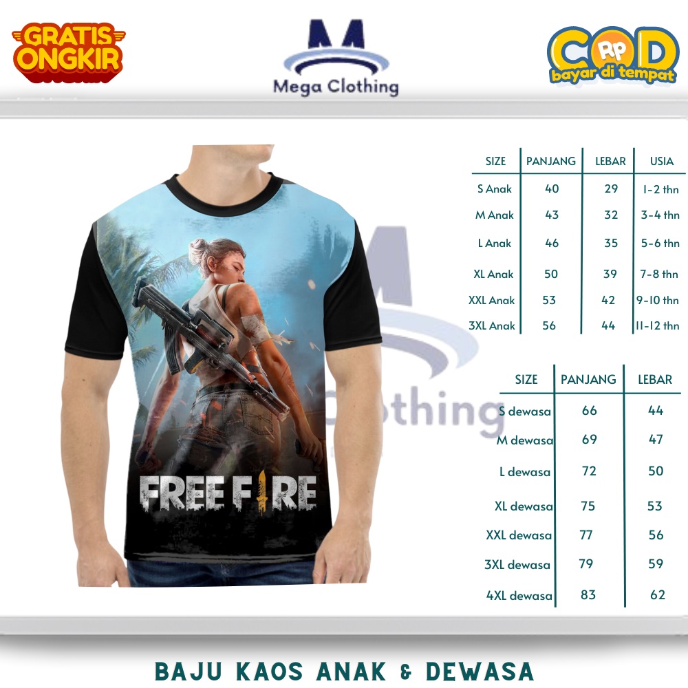 Unofficial Free Fire Game เสื้อยืด v5 สําหรับเด็กและผู้ใหญ่ - Unofficial Free Fire Game เสื้อผ้าคู่ 