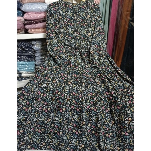 . Midi Dress / Korean Midi Dress / Zara Crepe Midi Dress | Midi Dres ดอกเล็ก