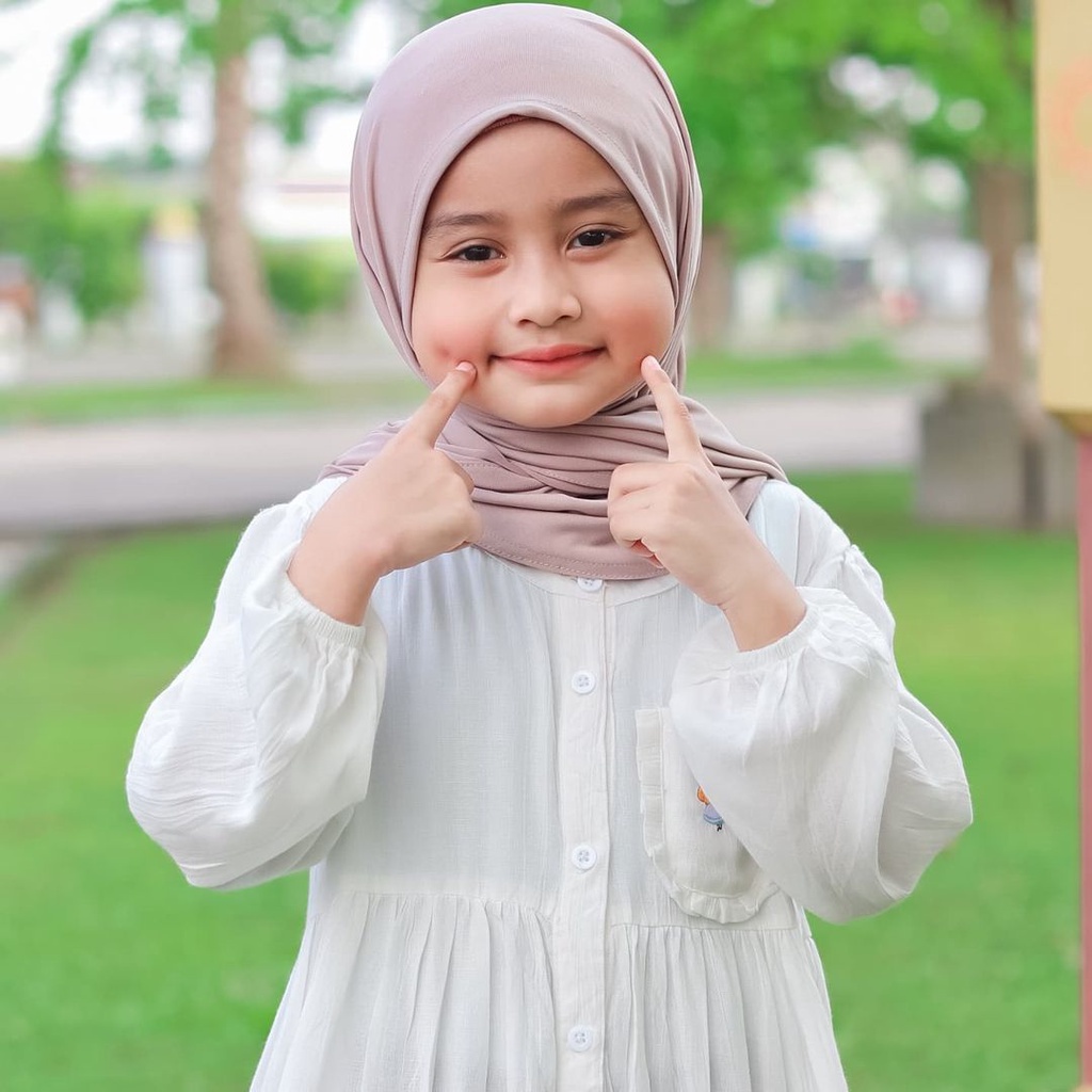 Pashtan Kids Jersey Childrens Pashmina Buttons / Premium Jersey Instant Childrens Pashmina Hijab / Contemporary Childrens Pashmina