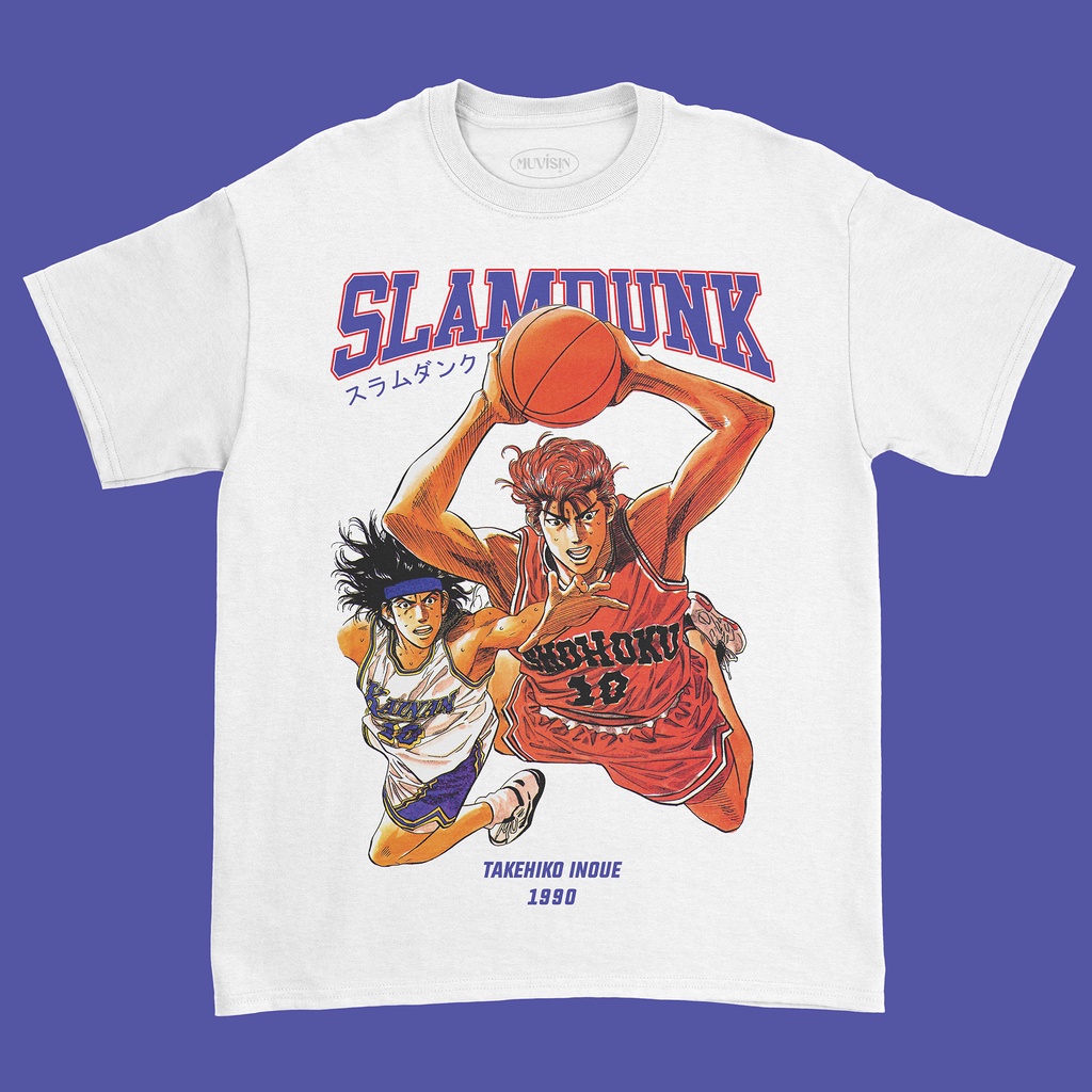 เสื้อยืดอนิเมะ Slam Dunk Vintage Cotton 20s