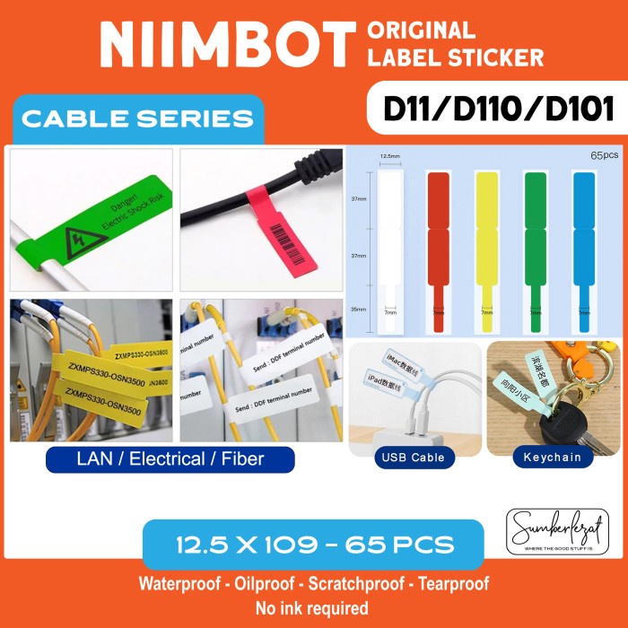 Niimbot D11 D110 D101 H1S ป้ายสติ๊กเกอร์สาย LAN Tag สติ๊กเกอร์