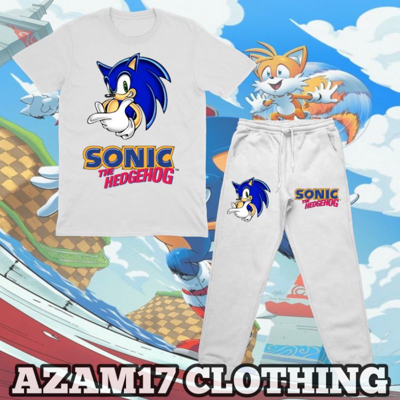 ชุดเสื้อเชิ้ต Jogger Sonic The Hedgehog Sonic สําหรับเด็กผู้ชาย และเด็กผู้หญิง