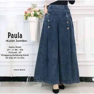Celana Kulot Paula Jumbo Snow Jeans / Kulot Payung Palazzo