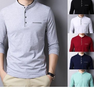 ใหม่ เสื้อยืด แขนยาว ผ้าฝ้าย พรีเมี่ยม สําหรับผู้ชาย (XXL)